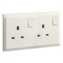 Belanko S 2 gang BS double pole switched socket sameboard - 13A - Ivory | 617848 | 3414971689848 | LEGRAND