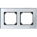 Schneider, M-PLAN GLASS DIAMOND SILVER 2GANG FRAME