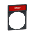 Schneider, legend holder 30 x 40 mm with legend 8 x 27 mm with marking STOP
